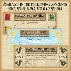 Harvesting History Gift Certificate