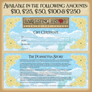 Harvesting History Christmas Gift Certificate